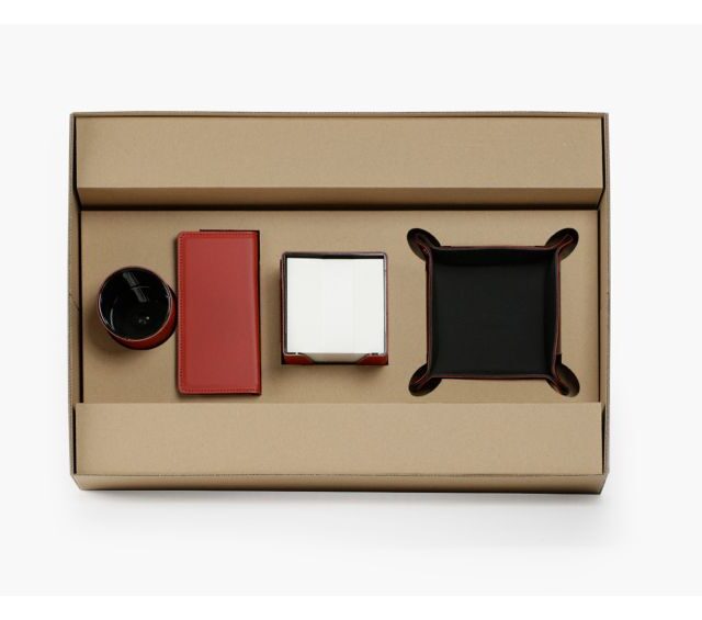 Lavoisier Maroquinier - Coffret classique 38cm en cuir rouge - COF-500-38