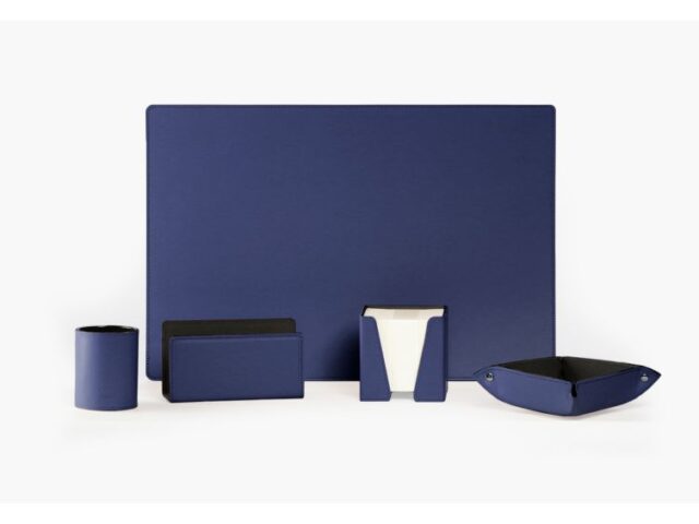 LAVOISIER Maroquinier - Coffret classique 50cm en cuir bleu – COF-500-50