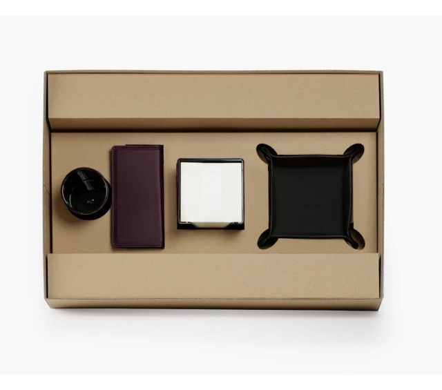 Lavoisier Maroquinier - Coffret classique 50cm en cuir bordeaux - COF-500-50