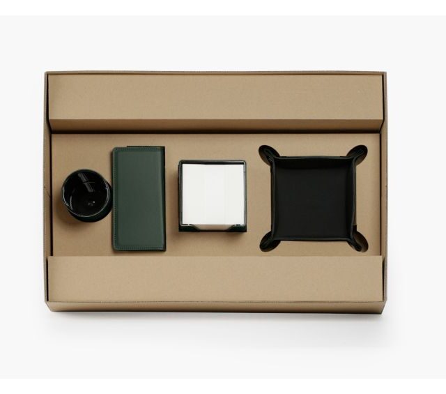 Lavoisier Maroquinier - Coffret classique 50cm en cuir vert - COF-500-50