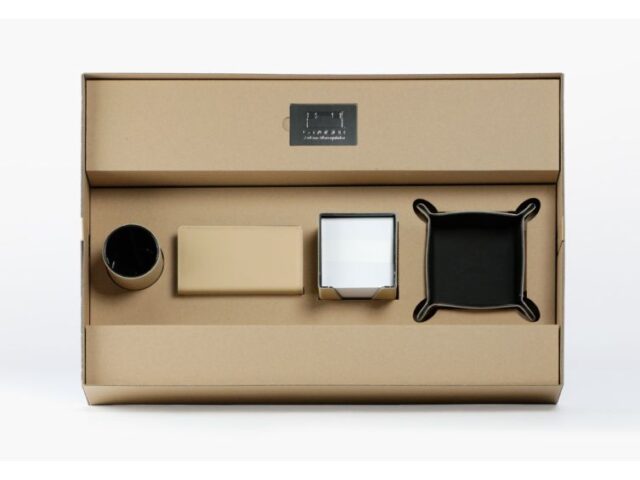 Lavoisier Maroquinier - Coffret classique 60cm en cuir beige - COF-500-60