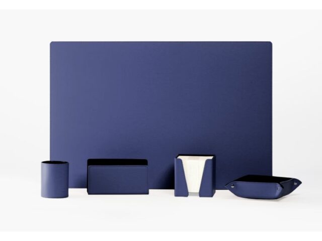 LAVOISIER Maroquinier - Coffret classique 60cm en cuir bleu – COF-500-60