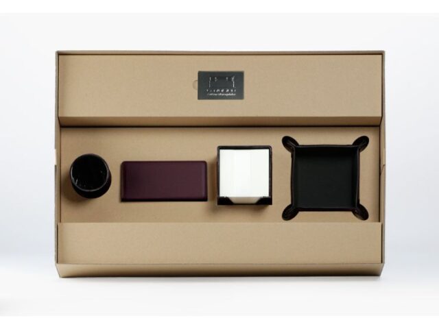 Lavoisier Maroquinier - Coffret classique 60cm en cuir bordeaux - COF-500-60