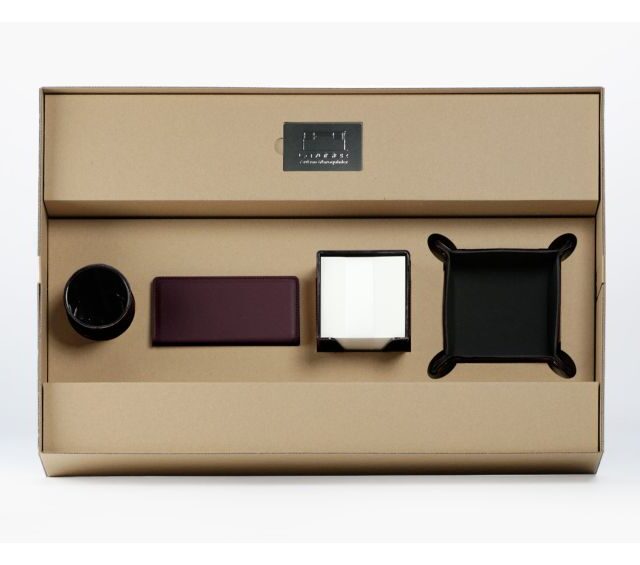 Lavoisier Maroquinier - Coffret classique 60cm en cuir bordeaux - COF-500-60