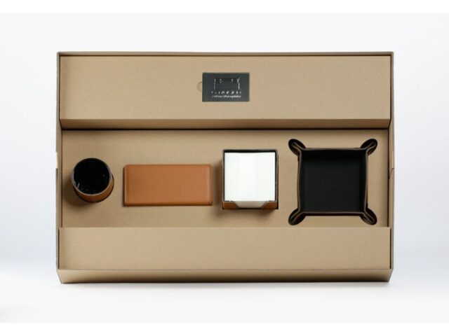 Lavoisier Maroquinier - Coffret classique 60cm en cuir gold - COF-500-60