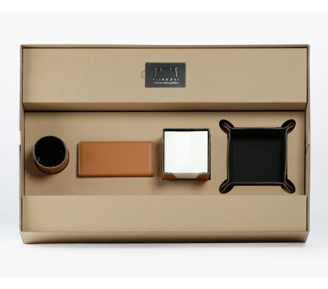 Lavoisier Maroquinier - Coffret classique 60cm en cuir gold - COF-500-60