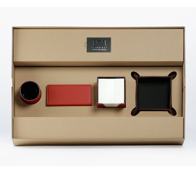 Lavoisier Maroquinier - Coffret classique 60cm en cuir rouge - COF-500-60