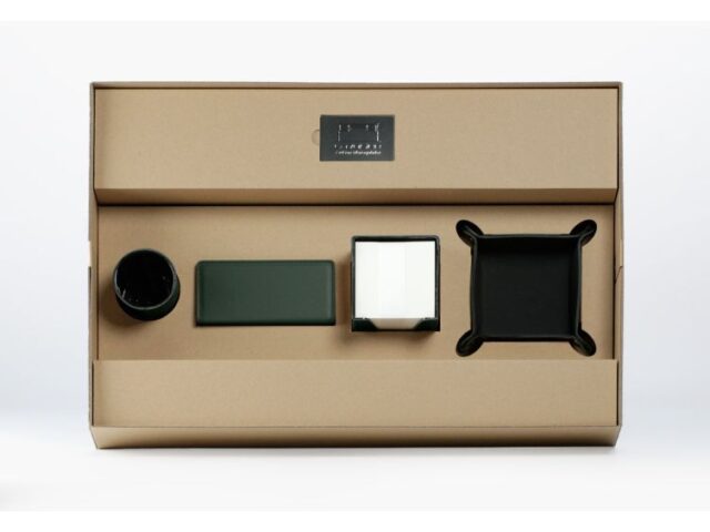 Lavoisier Maroquinier - Coffret classique 60cm en cuir vert - COF-500-60