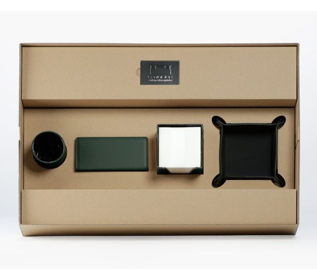 Lavoisier Maroquinier - Coffret classique 60cm en cuir vert - COF-500-60