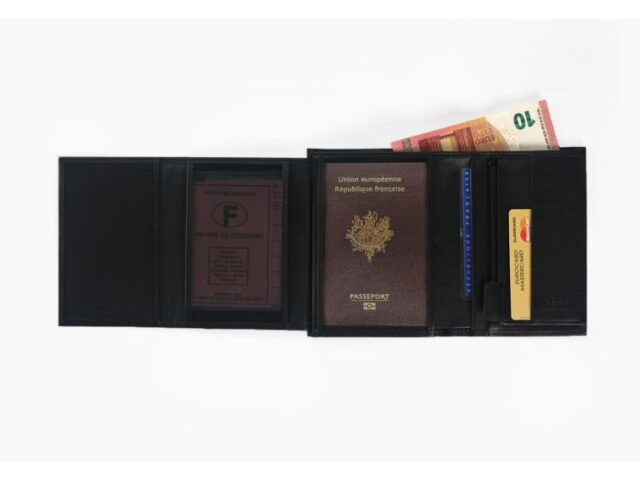 La Guêpe - Petite Maroquinerie - Coffret portefeuille iconique 15cm noir