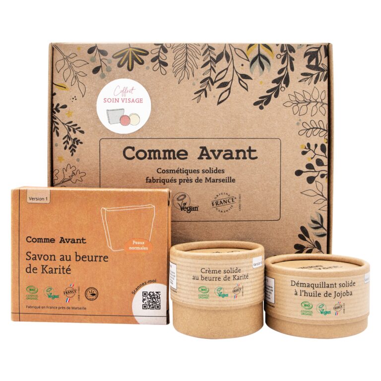 Comme Avant - Routine Soin Visage Solide et Bio - Fabrication Française - Coffret Cadeau