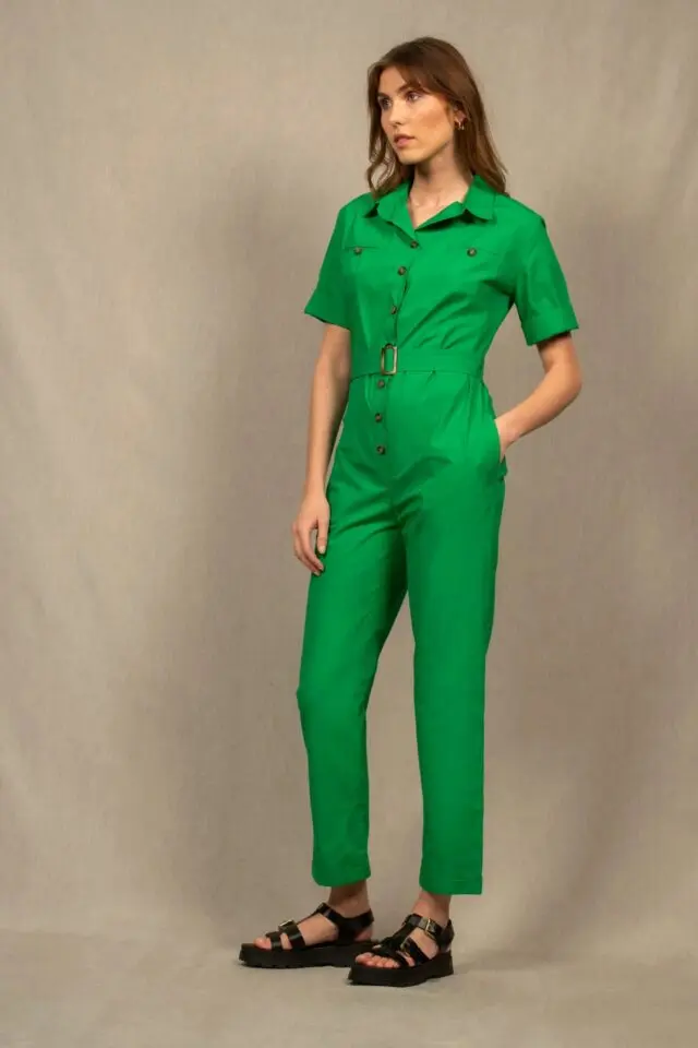 My tailor is Joh - La combinaison pantalon femme coton vert Parenthèse