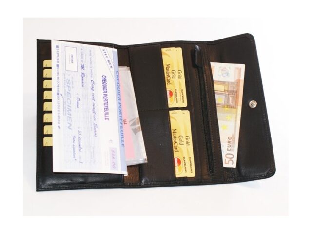 La Guêpe - Petite Maroquinerie - Compagnon en cuir noir - 290