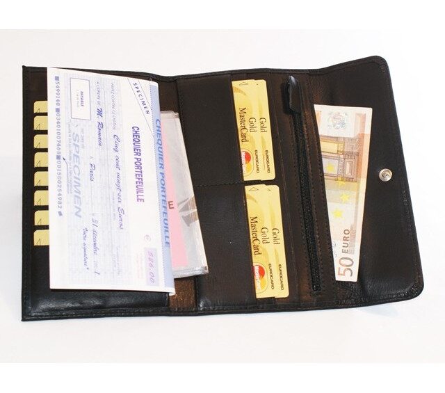 La Guêpe - Petite Maroquinerie - Compagnon en cuir noir - 290