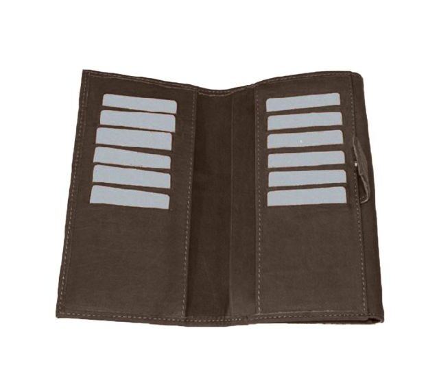 La Guêpe - Petite Maroquinerie - Portefeuille compagnon en cuir marron - 573