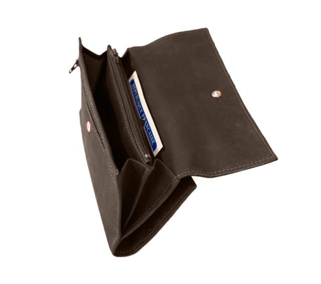 La Guêpe - Petite Maroquinerie - Portefeuille compagnon en cuir marron - 573