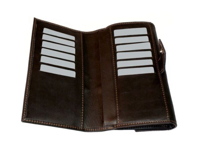 La Guêpe - Petite Maroquinerie - Portefeuille compagnon en cuir marron - 573