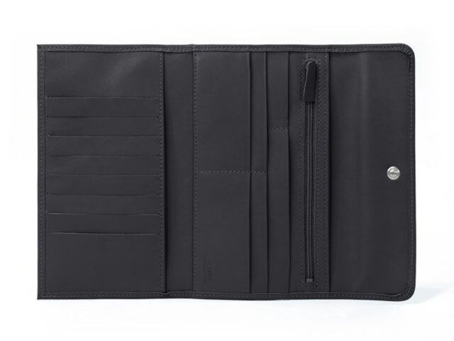La Guêpe - Petite Maroquinerie - Compagnon en cuir noir - 12 cartes de crédit - 290