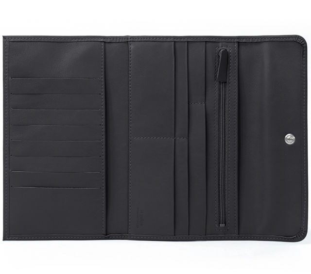 La Guêpe - Petite Maroquinerie - Compagnon en cuir noir - 12 cartes de crédit - 290