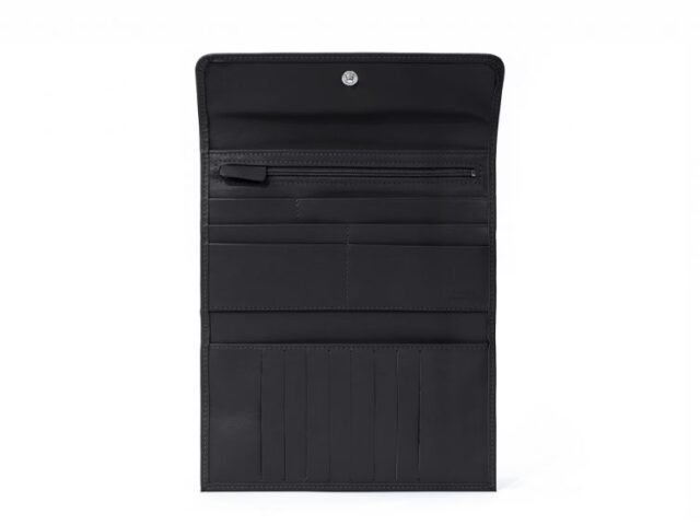 La Guêpe - Petite Maroquinerie - Compagnon en cuir noir - 12 cartes de crédit - 290
