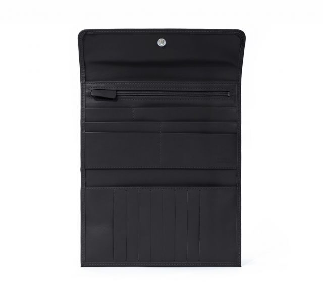 La Guêpe - Petite Maroquinerie - Compagnon en cuir noir - 12 cartes de crédit - 290