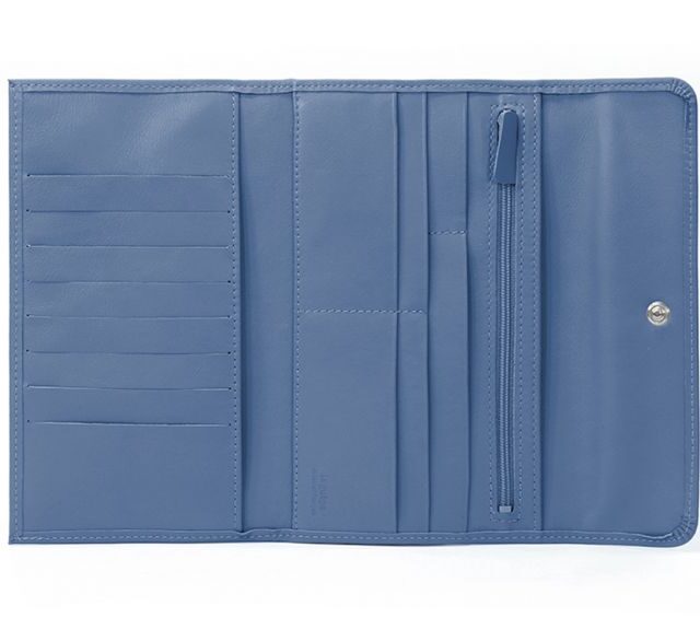 La Guêpe - Petite Maroquinerie - Compagnon en cuir bleu de prusse - 12 cartes de crédit - 290