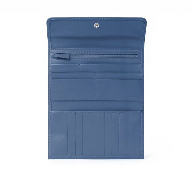 La Guêpe - Petite Maroquinerie - Compagnon en cuir bleu de prusse - 12 cartes de crédit - 290