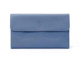 La Guêpe - Compagnon en cuir bleu de prusse  12 cartes de crédit  290