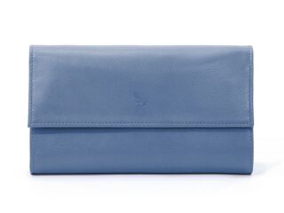 La Guêpe - Compagnon en cuir bleu de prusse à rabat  318