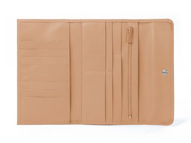 La Guêpe - Petite Maroquinerie - Compagnon en cuir caramel - 12 cartes de crédit - 290