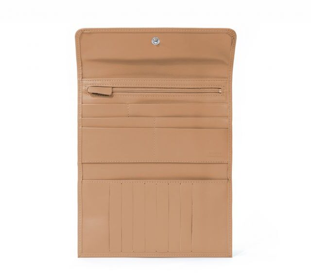 La Guêpe - Petite Maroquinerie - Compagnon en cuir caramel - 12 cartes de crédit - 290