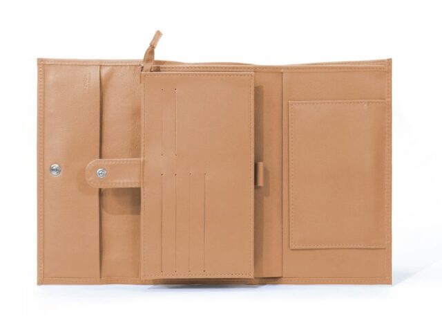 La Guêpe - Petite Maroquinerie - Compagnon en cuir caramel à rabat - 318