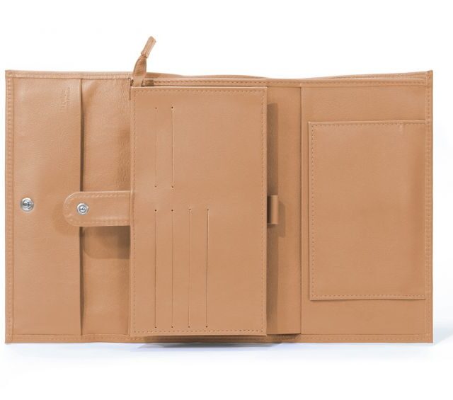 La Guêpe - Petite Maroquinerie - Compagnon en cuir caramel à rabat - 318