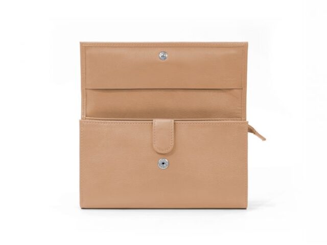 La Guêpe - Petite Maroquinerie - Compagnon en cuir caramel à rabat - 318