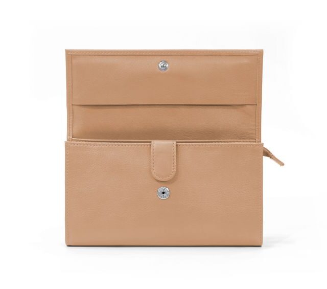 La Guêpe - Petite Maroquinerie - Compagnon en cuir caramel à rabat - 318