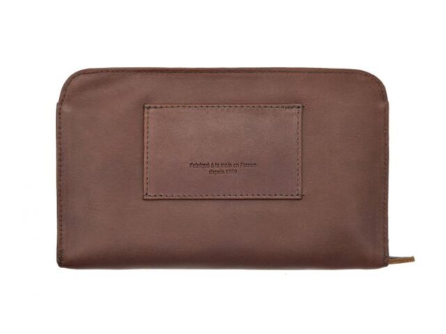 La Guêpe - Petite Maroquinerie - Compagnon en cuir cognac - avec dragonne - 985