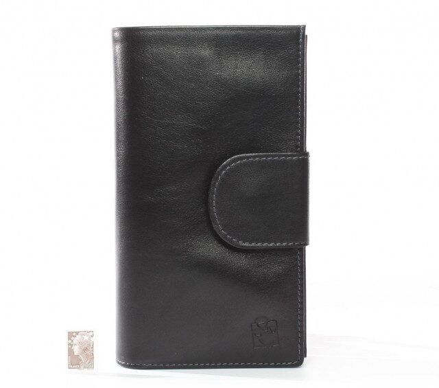 La Guêpe - Petite Maroquinerie - Compagnon en cuir de veau noir - 464