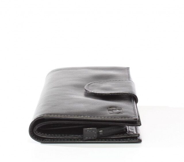 La Guêpe - Petite Maroquinerie - Compagnon en cuir de veau noir - 464