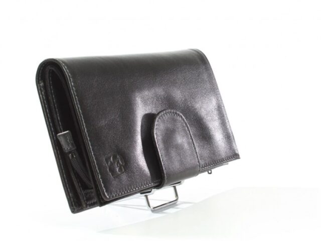 La Guêpe - Petite Maroquinerie - Compagnon en cuir de veau noir - 464