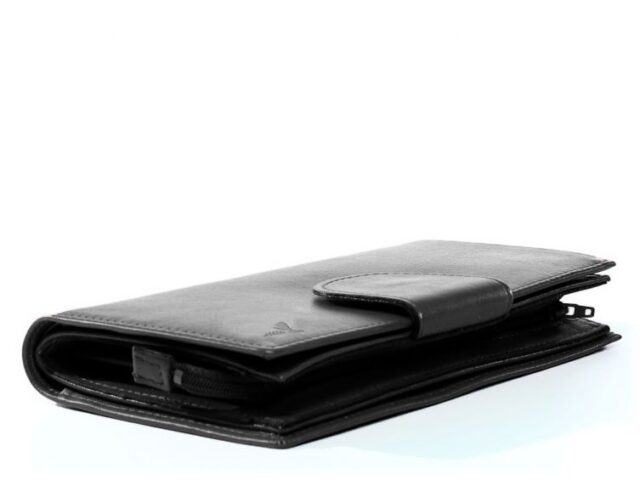 La Guêpe - Petite Maroquinerie - Compagnon en cuir de veau noir - 464