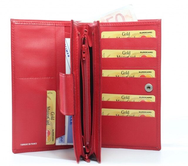 La Guêpe - Petite Maroquinerie - Compagnon en cuir de veau rouge - 464