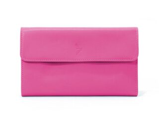 La Guêpe - Compagnon en cuir fuchsia – 12 cartes de crédit – 290
