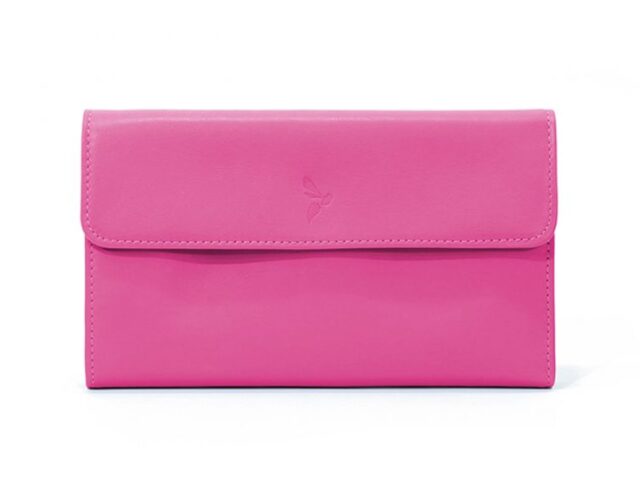 La Guêpe - Compagnon en cuir fuchsia – 12 cartes de crédit – 290