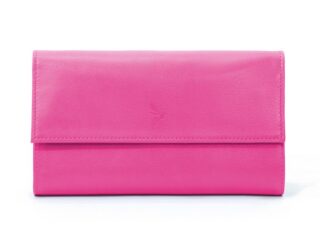 La Guêpe - Compagnon en cuir fuchsia à rabat – 318
