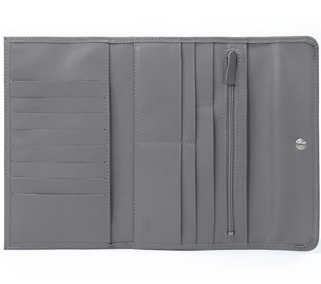 La Guêpe - Petite Maroquinerie - Compagnon en cuir gris - 12 cartes de crédit - 290