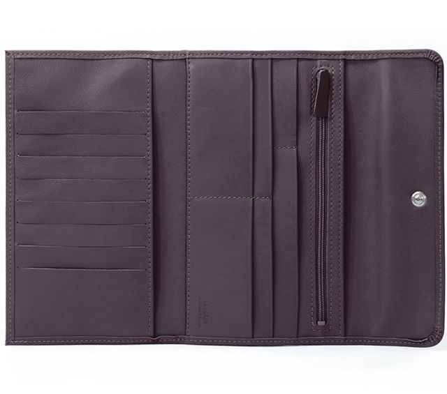 La Guêpe - Petite Maroquinerie - Compagnon en cuir marron - 12 cartes de crédit - 290