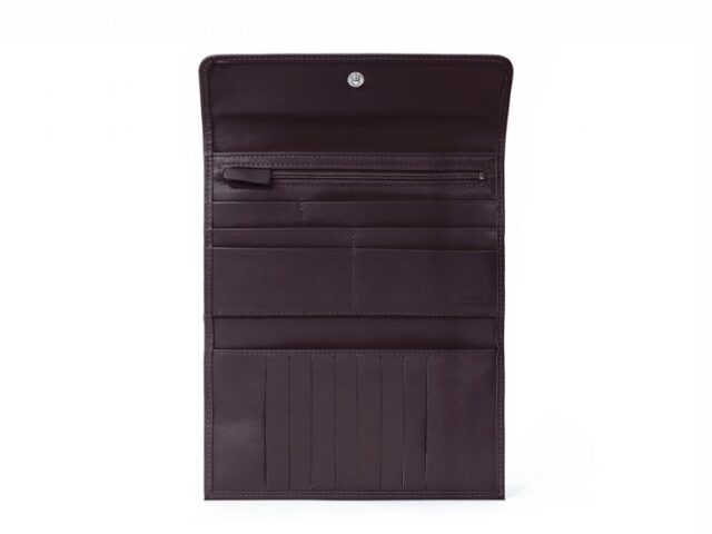 La Guêpe - Petite Maroquinerie - Compagnon en cuir marron - 12 cartes de crédit - 290