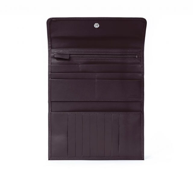 La Guêpe - Petite Maroquinerie - Compagnon en cuir marron - 12 cartes de crédit - 290