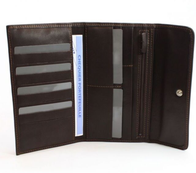 La Guêpe - Petite Maroquinerie - Compagnon en cuir marron - 290