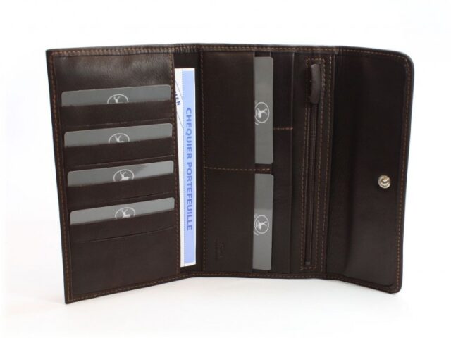 La Guêpe - Petite Maroquinerie - Compagnon en cuir marron - 290